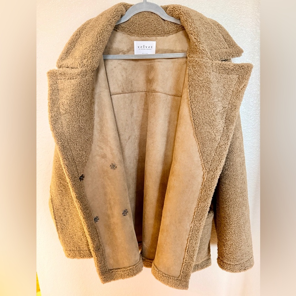 Velvet by Graham & Spencer Women's Cozy Tan Teddy Coat in size XL - never worn! - Picture 11 of 13
